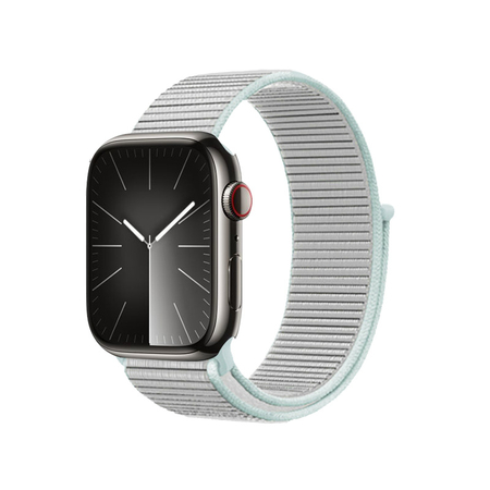 Curea sport Crong Nylon pentru Apple Watch 38/40/41/42 mm (gri pastel)