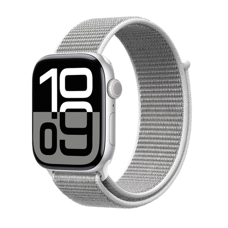 Crong Nylon - Cinturino Sportivo per Apple Watch 44/45/46/49 mm (Grigio Argento)