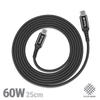 Crong Armor Link - 60W 3A USB-C to USB-C Power Delivery Fast Charging cable 25cm (black)