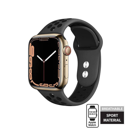 Crong Duo Sport - Řemínek pro Apple Watch 38/40/41 mm (šedý/černý)