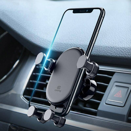 Crong Gravity Auto-Lock Autohalterung – Schwerkraft-Autohalterung für 4,7"-6,5"-Handys (schwarz)