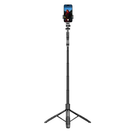 Crong SelfieGo Ultra - Aluminium Selfie-Stick Bluetooth-Stativ (schwarz)