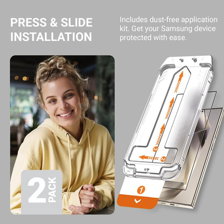 Szkło Crong EasyShield do Galaxy S24 Plus Hartowane 9H z Aplikatorem 2szt