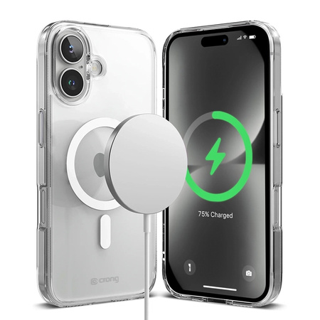 Carcasă Crong Clear MAG - Carcasă MagSafe pentru iPhone 16 Plus (Transparentă)