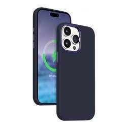 Funda magnética Crong Color Cover LUX para iPhone 15 Pro MagSafe (azul marino)