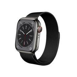 Crong Milano Steel - Edelstahlarmband für Apple Watch 42/44/45/49 mm (schwarz)