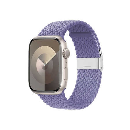 Crong Wave Band - Pletený řemínek pro Apple Watch 38/40/41 mm (fialový)