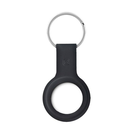 Etui Crong Silicone Case with Key Ring do Apple AirTag 1/2 Silikonowy Brelok Czarny