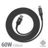 Kabel USB C USB Crong Armor Link Szybkie Ładowanie 1.5m 60W Przewód Czarny