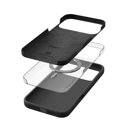Etui Crong Color Cover Magnetic do iPhone 17 Pro Max MagSafe Czarne Plecki