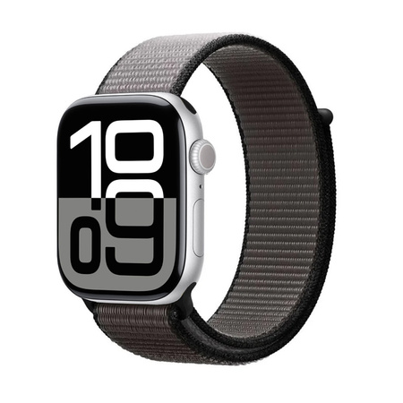 Curea sport Crong Nylon pentru Apple Watch 44/45/46/49 mm (gri noapte)