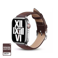 Crong Noble Band - Genuine Leather Strap for Apple Watch 38/40/41/42 mm (Espresso)