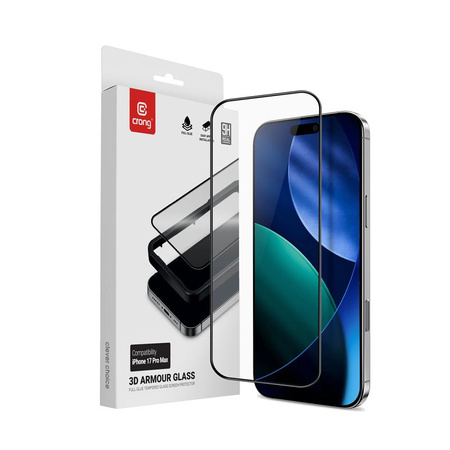 Crong 3D Armour Glass - Hartowane szkło ochronne iPhone 17 Pro Max + ramka instalacyjna