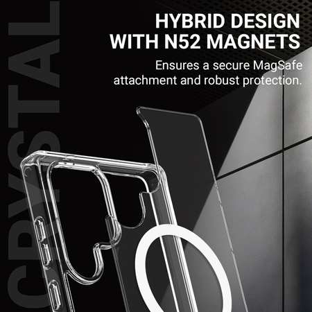 Etui Crong Crystal Shield Magnetic do Galaxy S25 Ultra MagSafe Przezroczyste