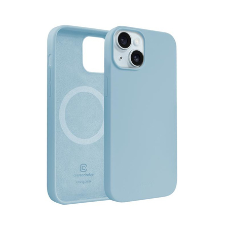 Etui Crong Color Cover Magnetic do iPhone 15 MagSafe Silikonowe Niebieskie