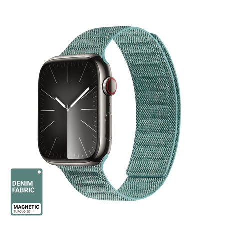 Crong Melange – Magnetický řemínek pro Apple Watch 44/45/46/49 mm (tyrkysový melange)