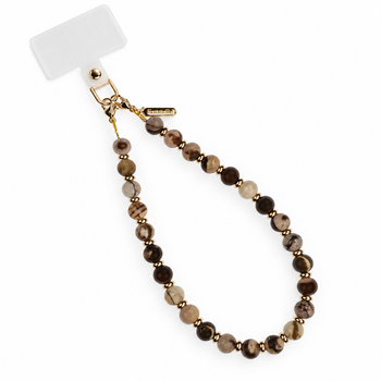Crong Phone Charm Brown Agate – telefono dirželis ant riešo su natūraliu agatu
