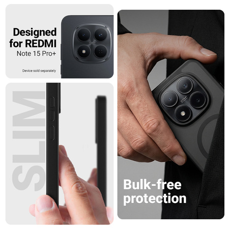 Etui Crong Hybrid MATTE™ Magnetic do Xiaomi Redmi Note 15 Pro+ MagSafe Czarne Wytrzymałe