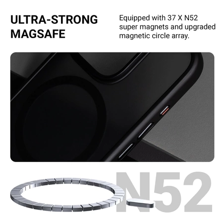 Etui Crong Hybrid Frost MAG Cover do iPhone 16 Pro MagSafe Matowe Czarne