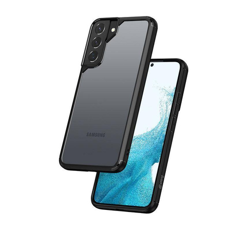 Crong Hybrid Clear Cover - Калъф за Samsung Galaxy S22+ (черен)