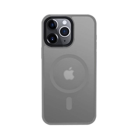 Crong Hybrid Frost MAG Cover - iPhone 15 Pro MagSafe Case (gray)