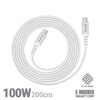 Cablu Crong Armor Link - 100W PD 5A USB-C la USB-C 200cm (Alb)