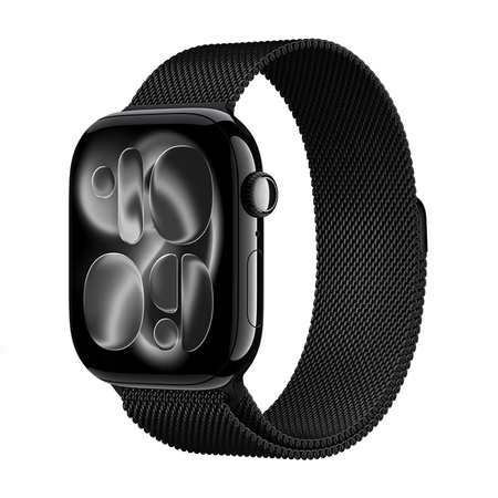 Crong Milano Steel - Stainless Steel Strap for Apple Watch 44/45/46/49 mm (Black)
