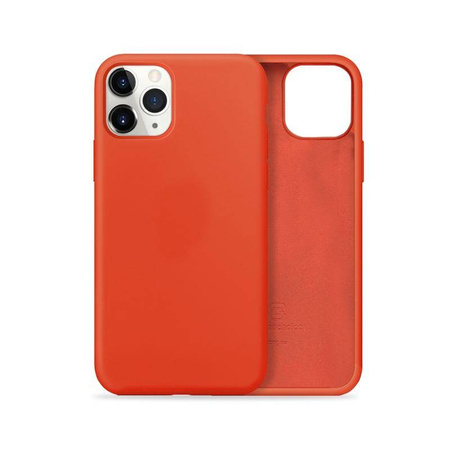Etui Crong Color Cover do iPhone 11 Pro Silikonowe Czerwone z Mikrofibrą