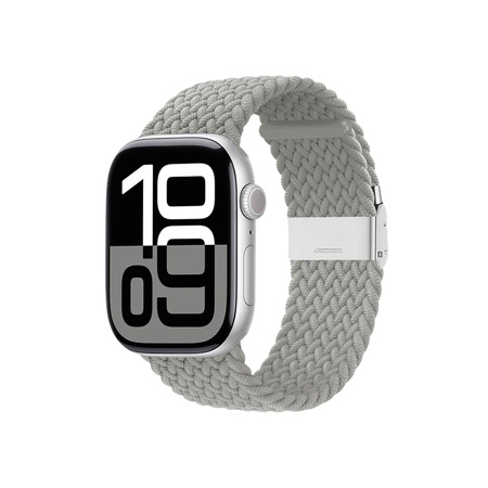 Crong Wave Band – Correa trenzada para Apple Watch 44/45/46/49 mm (gris claro)