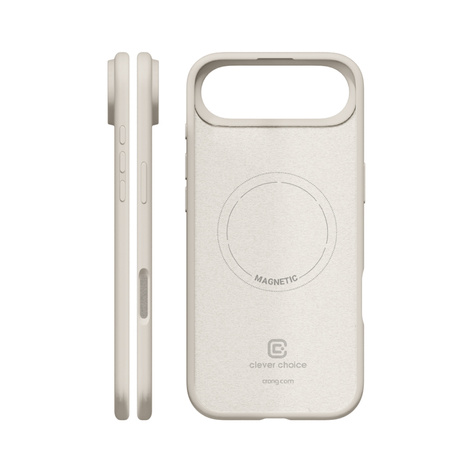 Etui Crong Color Cover Magnetic do iPhone Air MagSafe Silikon Kamienny Beż