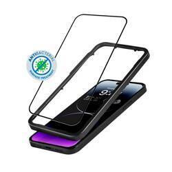Szkło Crong Anti-Bacterial Armour do iPhone 14 Pro Max Hartowane 9H z Ramką