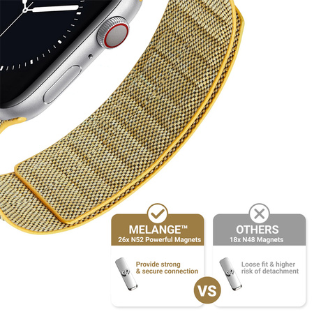 Pasek Crong Melagne do Apple Watch 42/41/40/38 mm Żółty Melanż Magnetyczny