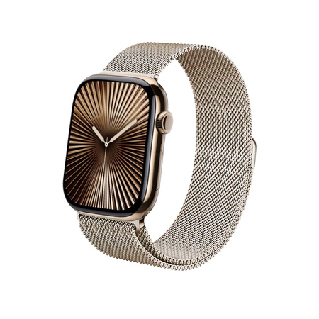 Crong Milano Steel – řemínek z nerezové oceli pro Apple Watch 44/45/46/49mm (šampaňské)