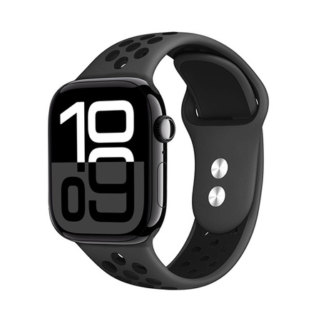 Crong Duo Sport - Apple Watch Armband 44/45/46/49 mm (Grau/Schwarz)