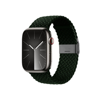 Crong Wave Band - Pletený řemínek pro Apple Watch 42/44/45/49 mm (zelený)