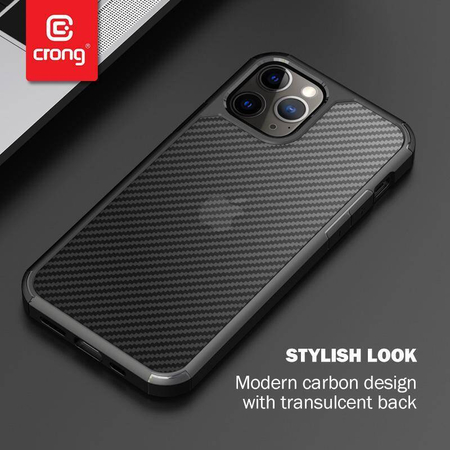 Funda Crong Hybrid Carbon para iPhone 12 Pro Max (negra)