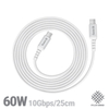 Crong Armor Link - Cable USB-C a USB-C de 60 W, 3 A, 25 cm (blanco)