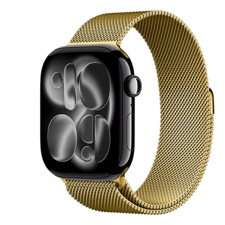Crong Milano Steel - Edelstahlarmband für Apple Watch 44/45/46/49 mm (Gold)