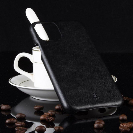 Etui Crong Essential Cover do iPhone 11 Pro Skórzane Czarne Plecki