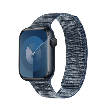 Crong Melange - Magnetický řemínek pro Apple Watch 44/45/46/49 mm (modrá melanž)