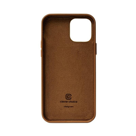Crong Essential Cover - Etui ze skóry ekologicznej iPhone 12 / iPhone 12 Pro (brązowy)