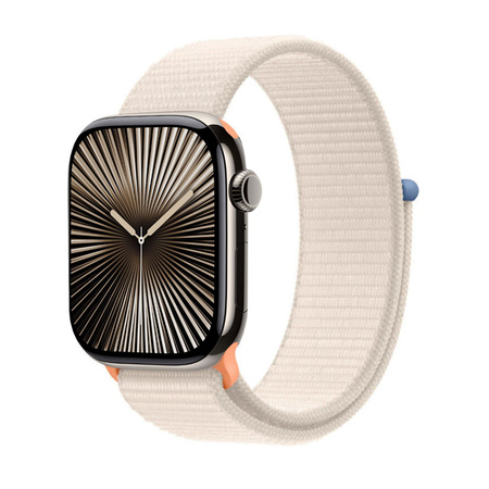 Curea sport Crong Nylon pentru Apple Watch 38/40/41/42 mm (Starlight)