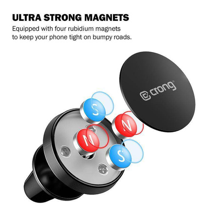 Crong Magnetic Smart Car Holder - Μαγνητική θήκη αυτοκινήτου για τηλέφωνο (μαύρο)