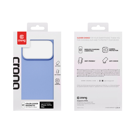Etui Crong Color Cover Magnetic do iPhone 18 Pro Max / 17 Pro Max MagSafe Niebieskie