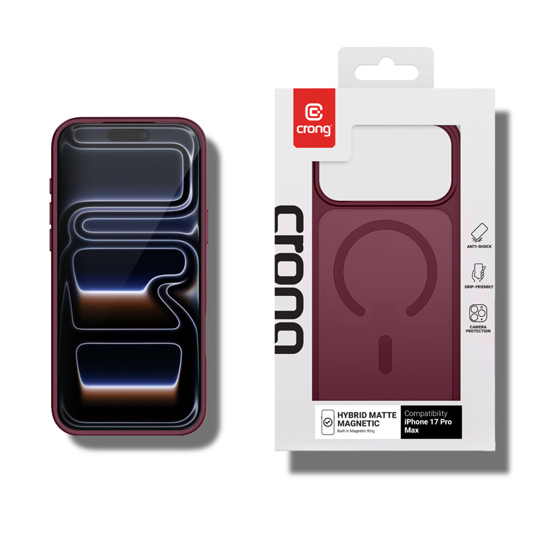 System MagSafe 30 magnesów N52 w etui Crong Hybrid Matte Magnetic