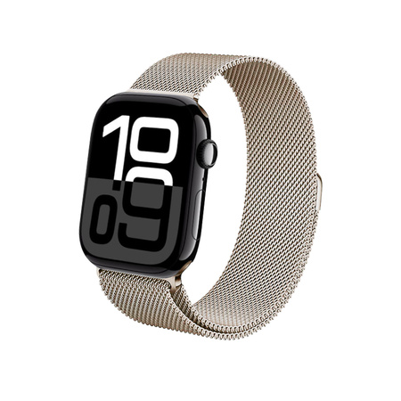 Crong Milano Steel - Βραχιόλι Milano για Apple Watch 44/45/46/49 mm (σαμπάνια)