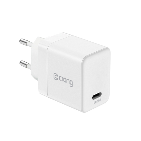 Crong Ultra Compact GaN - Cargador de red USB-C 45 W PD 3.0 con PPS (blanco)