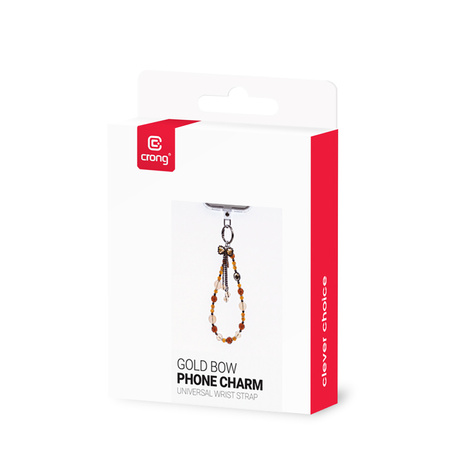 Crong telefondísz - nyakba akasztható telefonmedál (arany masni)