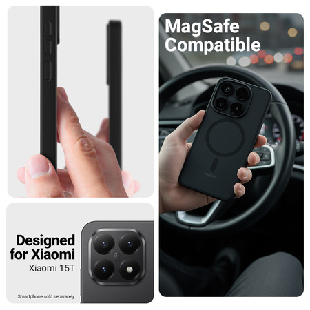 Crong Hybrid Matte Magnetic - Xiaomi 15T MagSafe tok (fekete)