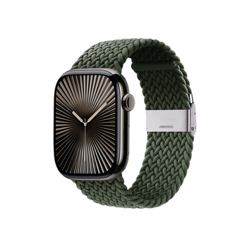 Crong Wave Band – Pleciony pasek do Apple Watch 42/44/45/49 mm (zielony)
